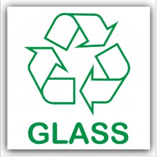 1 x Glass Recycling Bin Adhesive Sticker-Recycle Logo Sign-Environment Label